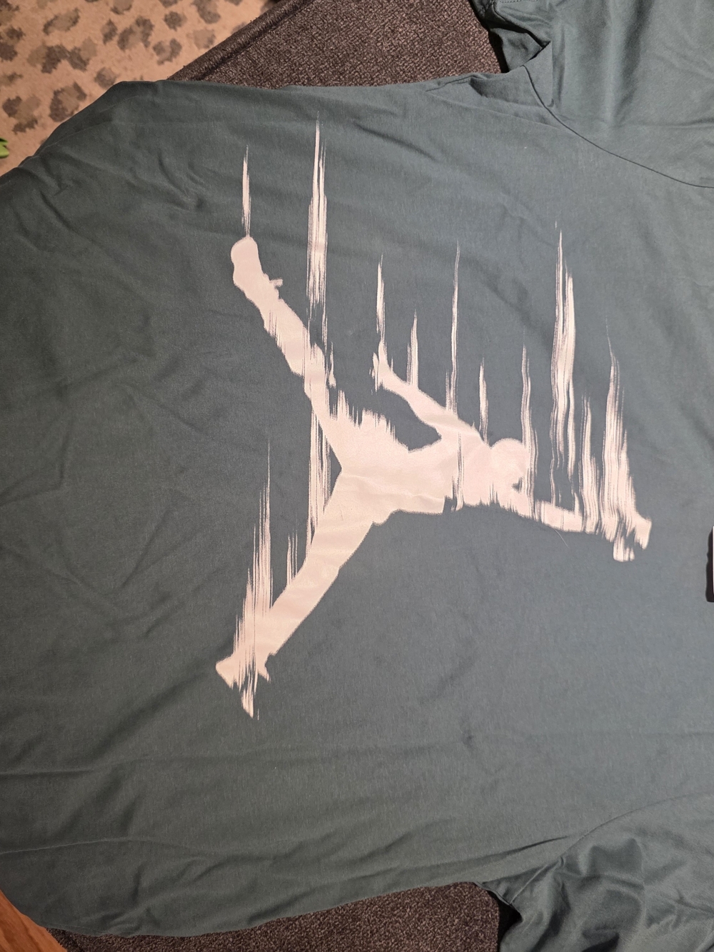 Jordan Teal Short Sleeve Tee with White Jumpman Graphic